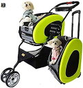 購入15%-30%OFF ペット用ベビーカー ペットベビーカーのハンドル調節可能な犬のカート猫ベビーカーポータブル 折りたたみ式ベビーカー (色 : 緑, Si...