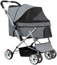 購入15%-30%OFF ペットベビーカー ペットカート ベビーカー バギー 犬 猫 多頭 犬猫ダブルペットベビーカー屋外軽量折りたたみ四輪ペットベビーカー犬用...