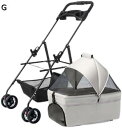 ペット用ベビーカー ペットカート ベビーカー バギー 犬 猫 多頭 ペットのお出かけ用ベビーカー 小型プルカート 子犬用ベビーカー 犬用散歩カート 小型 軽量 ...