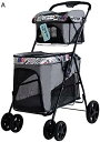 購入15%-30%OFF ペットカート 折りたたみ 犬 カート 犬用ベビーカー ペットカー 4輪 レインカバー付き 前輪360°回転 後輪ブレーキ付 バギー エ...