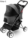 購入15%-30%OFF ペットカート ベビーカー バギー 犬 猫 多頭 ポータブル折りたたみ式ペットストローラー ペットの猫と犬のジョギングベビーカー ペット...