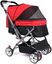 購入15%-30%OFF ペットカート ベビーカー バギー 犬 猫 多頭 犬用ベビーカー 犬 猫バギー 4輪 小型犬 中型犬カート 軽量コンパクト 前輪360°...