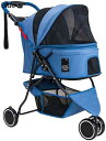 ペットカート ベビーカー バギー 犬 猫 多頭 ドッグカート 小型犬用の折りたたみ式ペットストローラー 取り外し可能な犬のジョギングトロリー 組み立て簡単 お出...