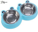 購入15%-30%OFF ペットフィーダー デュアルドッグボウル ステンレスボウル ペットボウル 2in1 犬のボウル 食器 ブルー