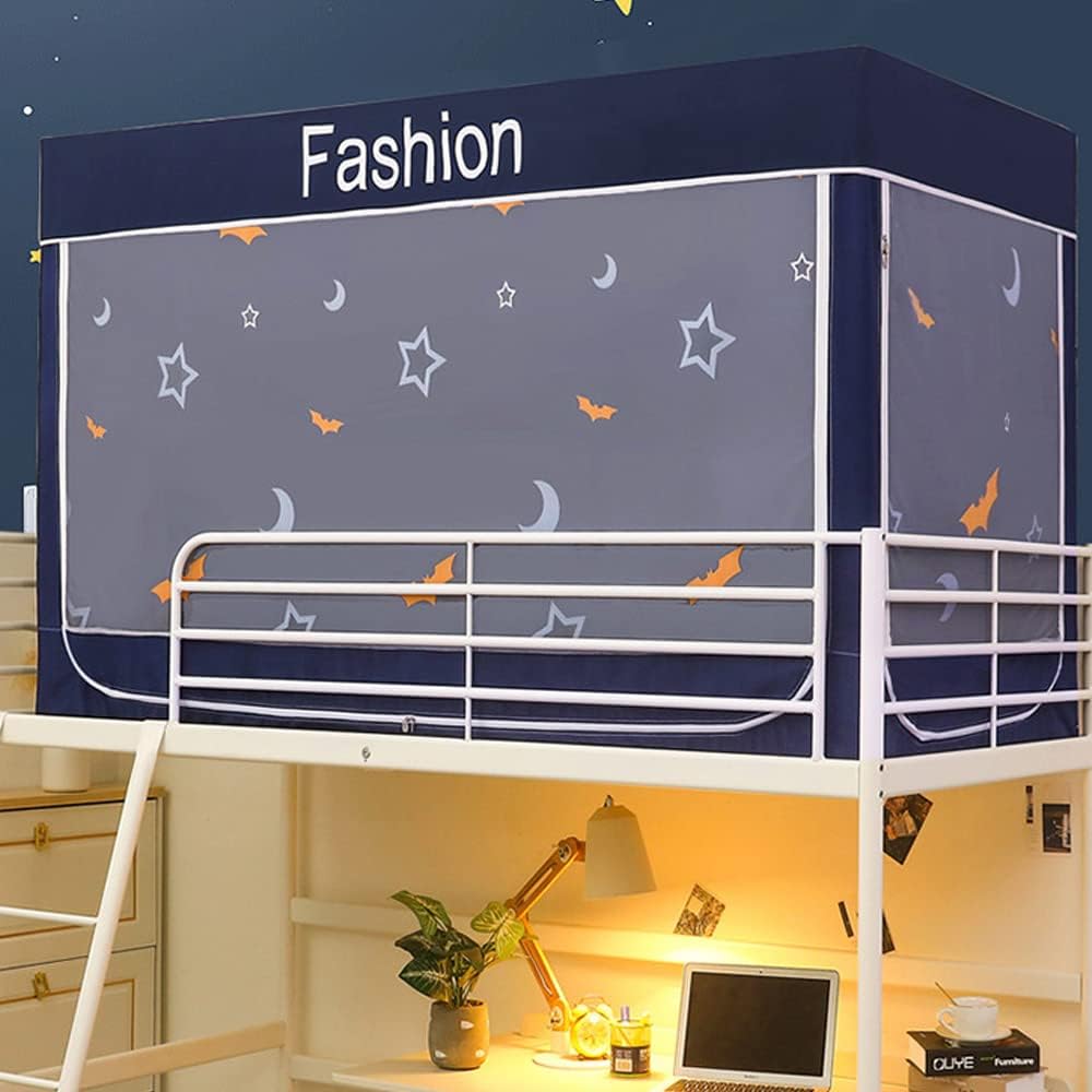 蚊帳 かや ベッドテント 学生寮 プライバシーテント プライバシー蚊帳 遮光 三開け 通気性防塵 (月柄 90*190cm*110cm)