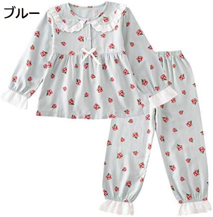 購入15％-30%OFF 長袖 パジャマ ガールズ キッズ 女の子 上下 セット パジャマ 子供服 ルームウェア 寝間着 部屋着 かわいい レース 花柄 110CM-170CM 快適 春夏秋 肌触りがいい ゆったり 肌着