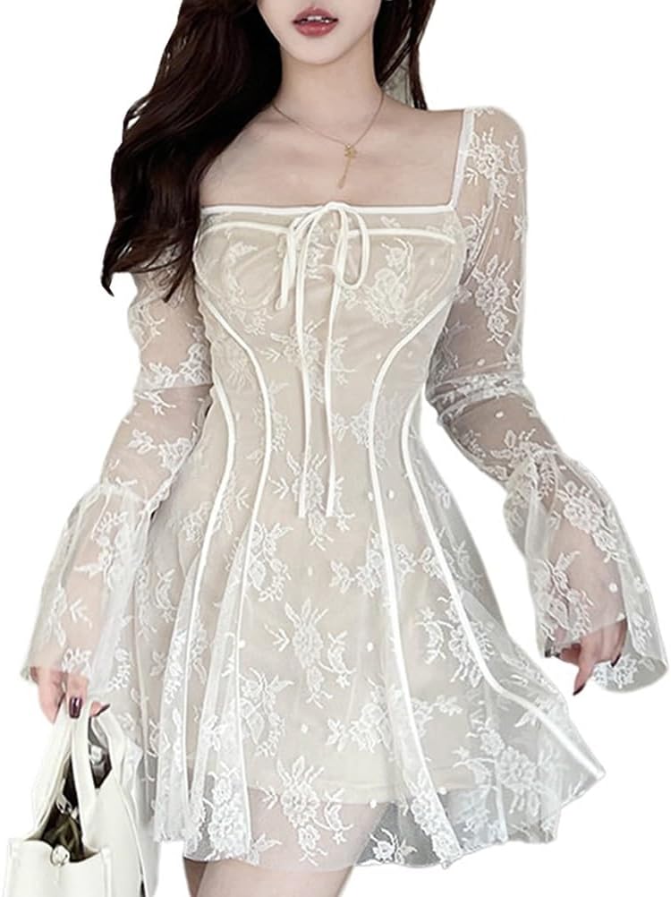 レディース ワンピース ドレス 短いワンピース レースワンピース セクシーワンピース 夏服 ファッション エレガント 花柄 レース セクシー スリム デート 通勤