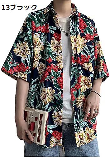 楽天M＆ONE2024購入15％-30％OFF アロハシャツ メンズ 花柄シャツ 半袖 ゆったり涼感 接触冷感 サラサラ快適 夏服 薄手 カジュアルシャツ
