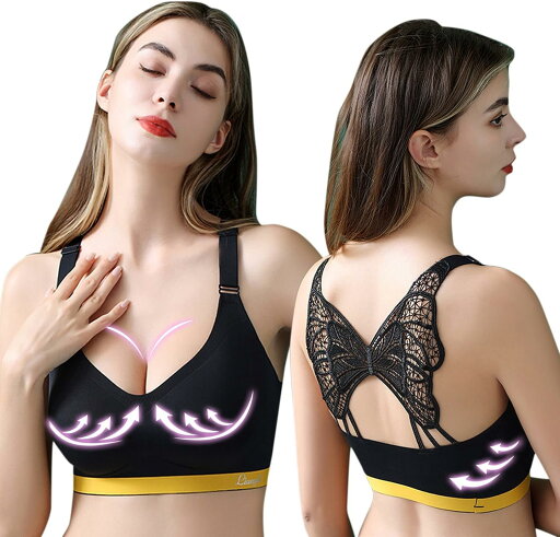 ブラジャー ノンワイヤー 脇高 補正ブラ バストアップ レディース スポブラ ヨガブラ スポーツブラ 内蔵成型カップ バストアップ美胸 谷間メイク 補正ブラ 美乳ブラ 無地 ヨガウェア スポーツウェア