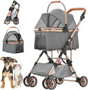 ペットカート 小型犬 分離型 軽量 コンパクト 折りたたみ おしゃれ 多頭 2way ストッパー付き 4輪 組立簡単 工具不要 介護用 ドッグカート ペットバギー 犬 猫 動物 ペット