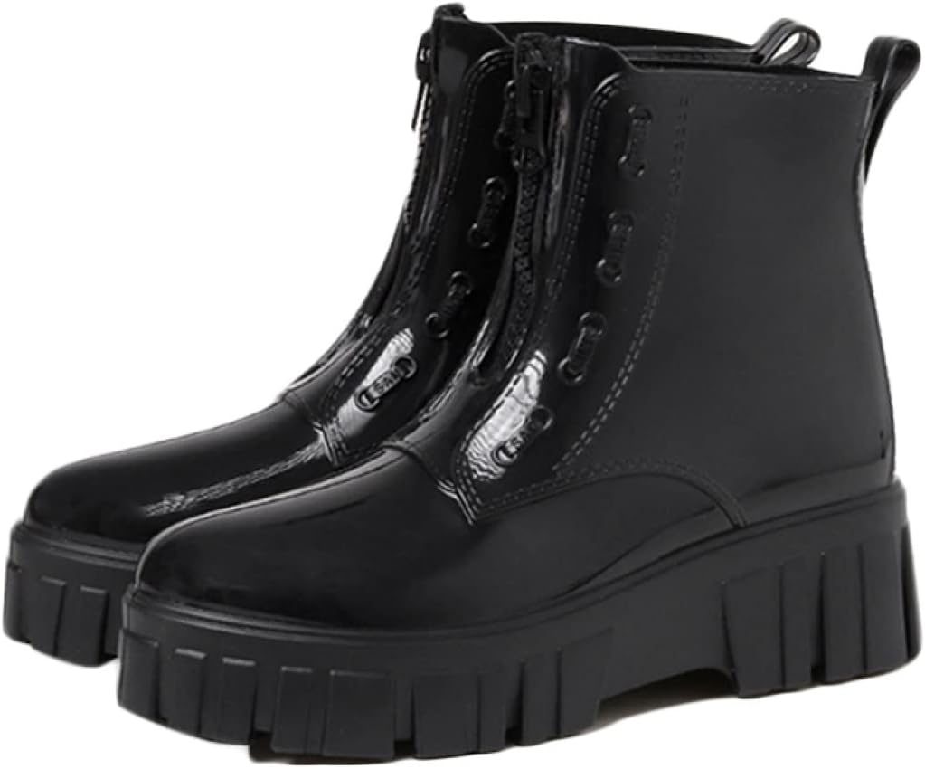 厚底 レインシューズ ブーツ レディース 防水 ミドルカット 防水 滑り止め レインブーツ かわいい かっこいい ヒール 柔らかい 花見 雨靴 サイドゴア レインブーツ 雨 通勤 通学 防水 ブーツ