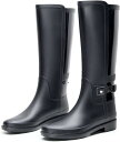 防水 レインブーツ レディース 軽量 エンジニアブーツ 無地 撥水加工 雨靴 防滑 通気 ジョッキーブーツ ガーデニングブーツ レインシューズ 長靴 ローヒール...