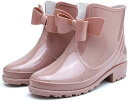 レディース レインブーツ ショート 長靴 雨靴 オシャレ レインシューズ 黒 リボン 完全防水 ショートブーツ 撥水 防風 梅雨対策 おしゃれ きれいめ 大きい...