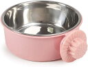 ペットボウル ステンレス 犬用 猫用 ごはん皿 お皿 滑り止め こぼれ防止 取り付け簡単 ペット 給水 給餌 給食 うさぎ 小動物 食器 固定 ケージ用 3色3サイズ