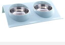 犬猫 食器 ペットボウル ステンレス 専用給食器 スタンド 15°傾き 食事をより気軽に 猫 えさ 皿 取り外し可能 洗いやすい ペット用品 小中型犬用(ブルー)