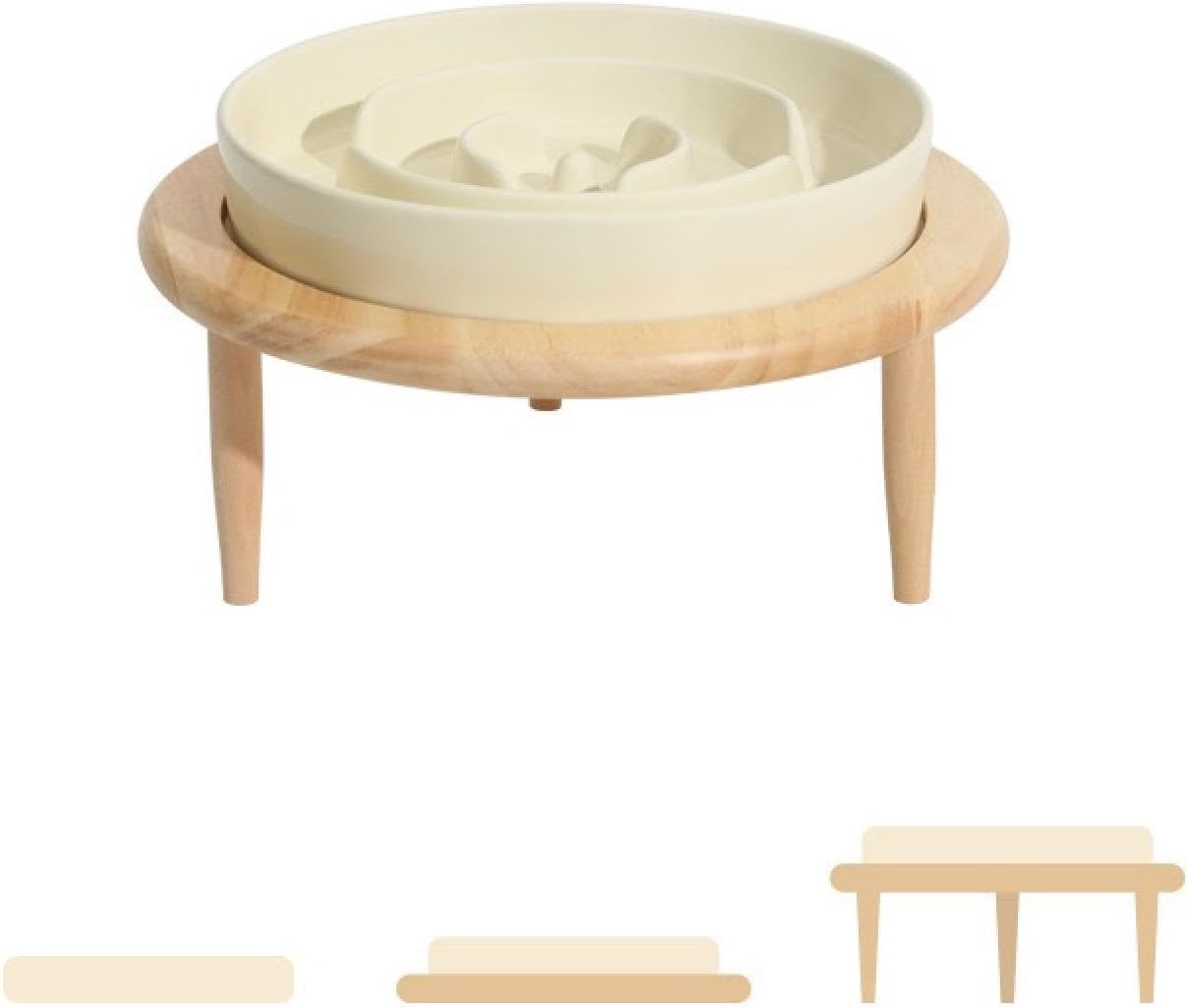 ペットフードボウル、早食い防止、犬、猫に適しています、木製スタンド付きゆっくり餌入れ、飲み込み防止、早食い防止、スタンド付きボウル、犬の餌皿、セラミック犬食器、ペット食器、餌入れ、ペット用品 21/c