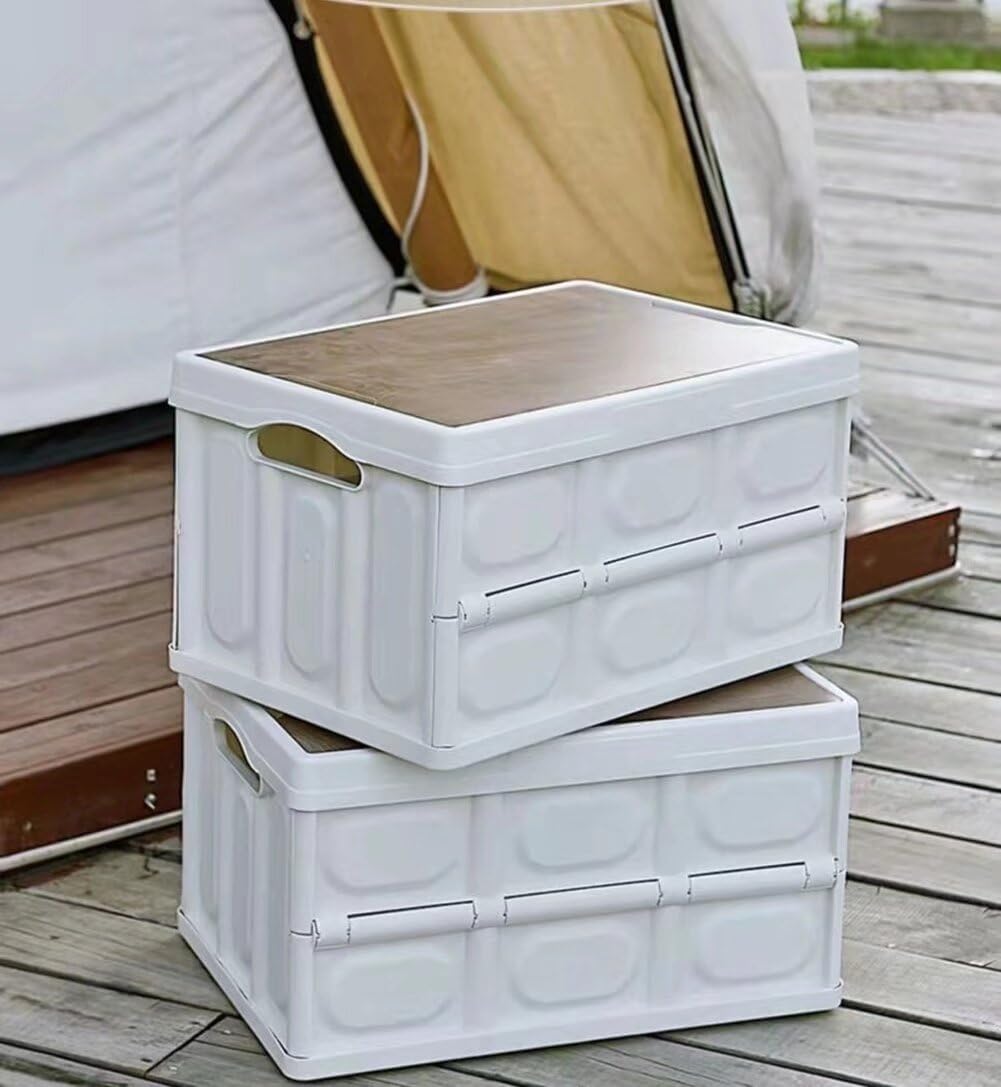 コンテナ収納ケース 折りたたみ収納ボックス キャンプ用整理箱 蓋付き 積み重ね可能 押し入れ 衣装ケース クローゼット 衣装収納 オフィス用 車用 アウトドア用 大容量 防水袋付き