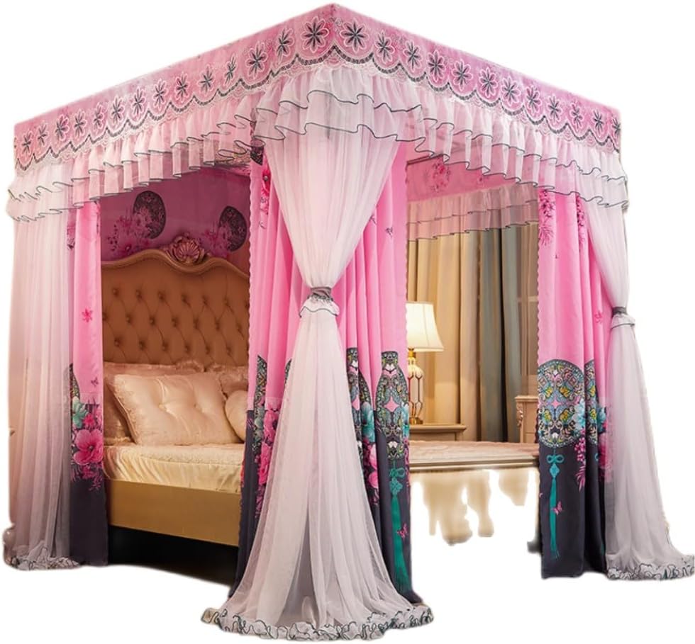 4コーナーポス天蓋カーテンプリンセ...