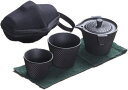 セラミックカンフーティーセット トラベルバッグ 茶器 陶器 ティーポット1個 ティーカップ2個 ポータブルティーポット カップセット