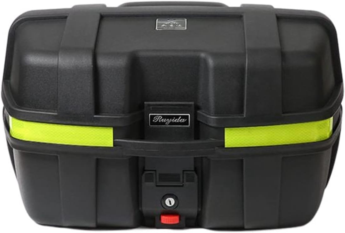 バイク リアボックス 52L トップケース バイクボックス バイク用ボックス 着脱可能式 大容量 ライト反射 防振 防水 原付 スクーター フルフェイス収納可能 ヘルメット入れ ブラック