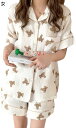 購入15%-30%OFF パジャマ ルームウェア レディース かわいい くま柄 短袖 パンツ ズボン 上下セットルームウェア 部屋着 肌着 可愛い 寝巻き 夏 ...