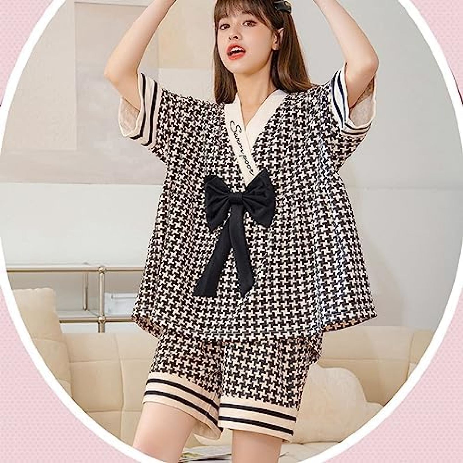 綿100 パジャマ レディース 上下セット 寝間着 ルームウェア 半袖 短パン 和式 和風 リボン 薄手 Vネック パッド入り/無し 寝巻き 快適 浴衣 肌触りがいい 速乾 ナイトウェア かわいい おしゃれ 汗蒸着