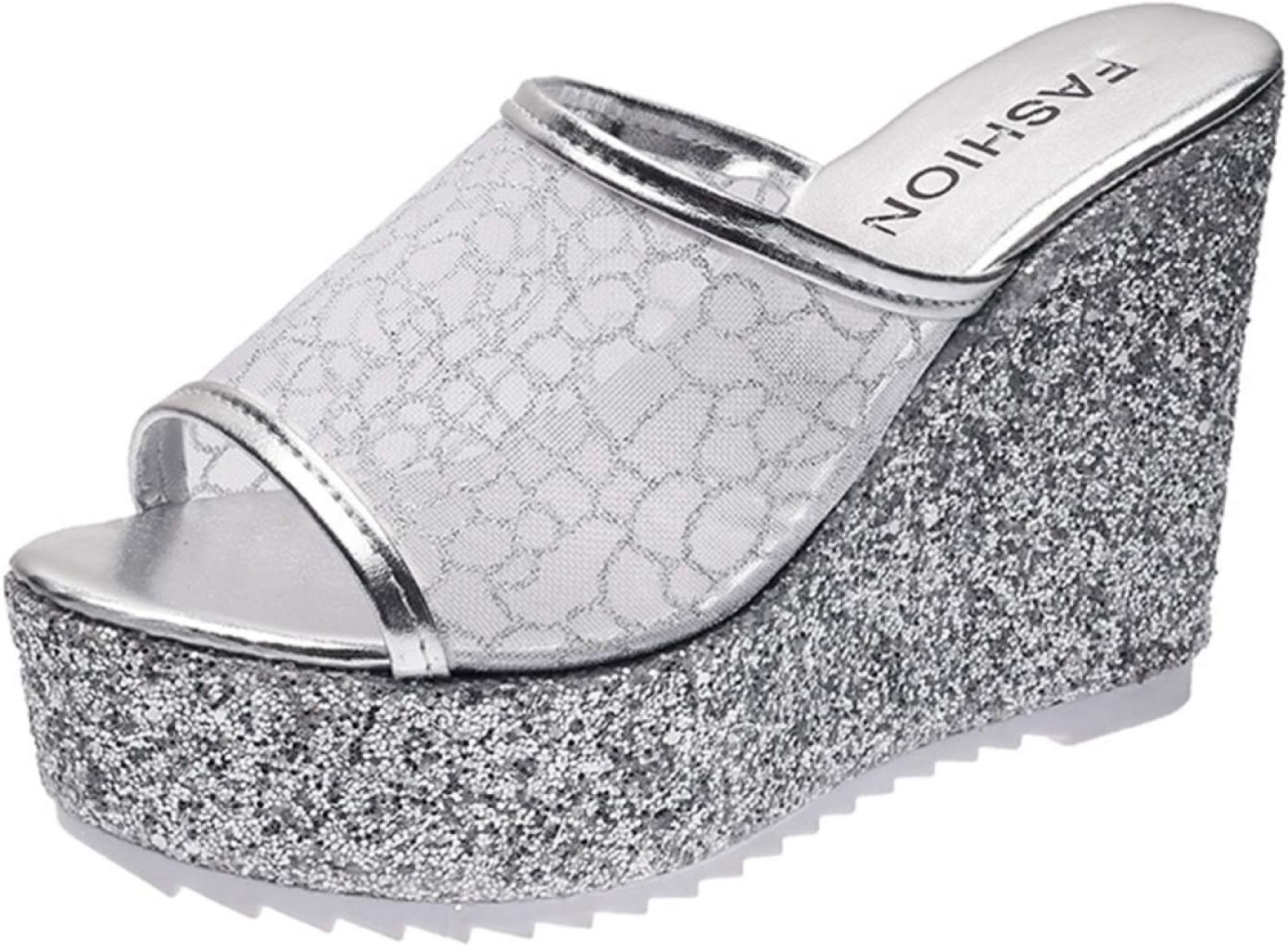 ハイヒール サンダル レディース 厚底 サボ ミュール オープントゥ プラットフォーム つっかけ 美脚 おしゃれ キラキラ 履きやすい 歩きやすい 11CM ハイヒール お出かけ サンダル スリッパ