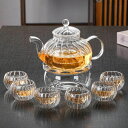 ティーポット ティーセット 急須 割れない 耐熱ガラス 癒し 耐熱ガラス ティーポット 茶こし付き ガラス 急須 茶こし 保温 キャンドルウォーマー ティーウォーマン 花茶 紅茶 ガラス製ポット フル