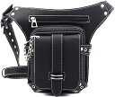 レッグポーチ ゴシックウエストバッグレザースチームパンクトラベル財布パンクロックチェーンレッグクロスボディショルダーメッセンジャーバッグヒップホルスターポーチ