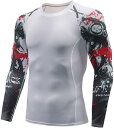 コンプレッショントップス メンズ Florrita スポーツシャツ 男性 長袖 Tシャツ S-5XL コンプレッションウェア 加圧インナー 冷感 吸汗速乾 UV...