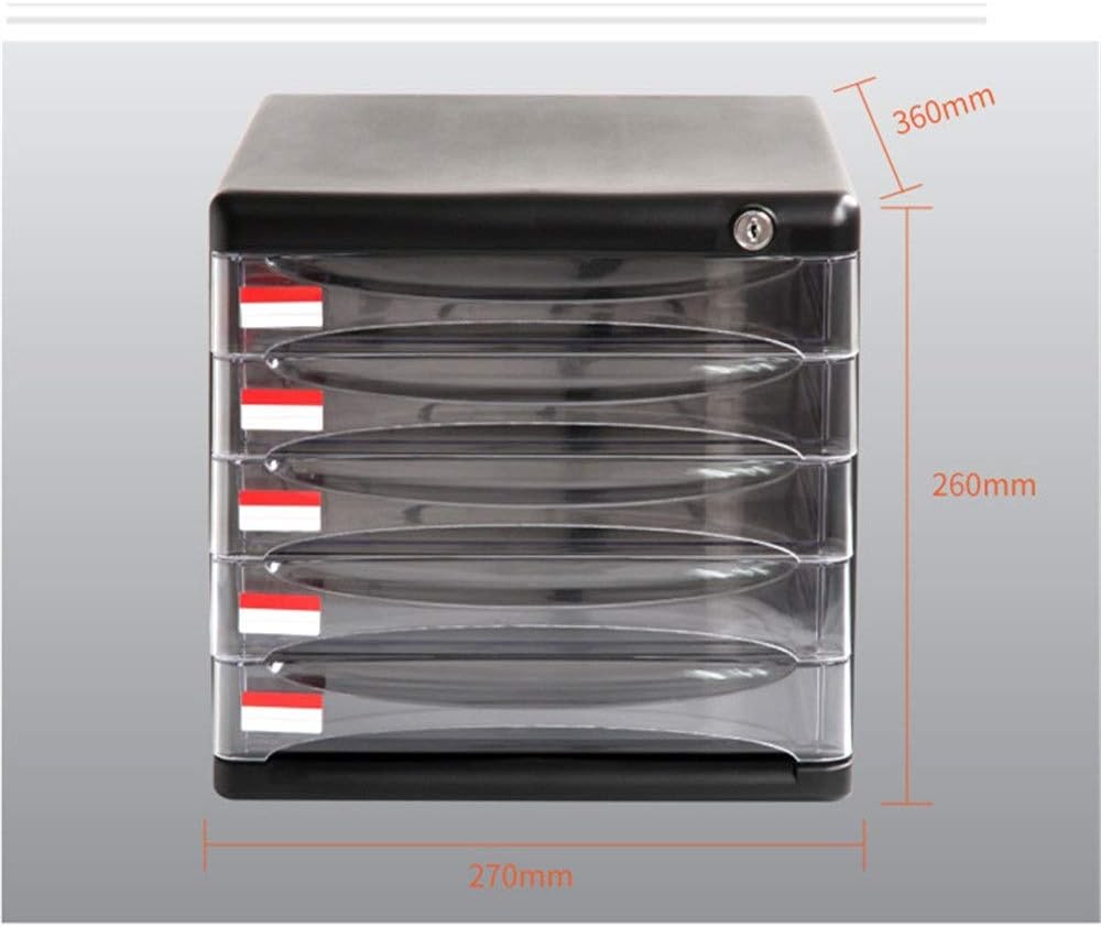 オフィスワゴン デスクトップデータストレージブラック5層のファイルキャビネット 書庫 オフィス 会社 学校 事務所 書類保管庫 袖机 (Color : Black Size : 27X36X26cm [2]