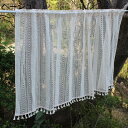 カフェカーテン 小さい 145*40cm 小窓 おしゃれ 目隠しカーテン 間仕切り UVカット 省エネ 通気 フリル タッセル質感 シルエット かわいい単色 ミニカーテン 取り付け簡単 小窓カフェカーテン ベージュ キッチンカーテン 遮光カーテン