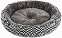 ペットベッド 小型犬 猫用 ボーダー加工 ブラック オシャレ 肌に親しい 通気 丸型 高反発 スクエア 耐噛み 34*10 折りたたみ可能 安眠 冷感ベッド ふ...
