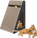 猫スクラッチボード、室内猫用猫スクラッチャー 猫のスクラッチャーのおもちゃ子猫用スロープ三角爪とぎポスト - ペット猫用品、ボール付き耐摩耗性縦型猫爪とぎ小型、...