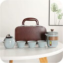 ティーセット 旅行ティーセット 携帯急須 陶器湯呑みセット 茶器 茶皿 茶器乾燥ティートレー 茶こし付き 陶器 茶器セット 旅行茶具 中国茶道具 旅行 自宅 ギ...