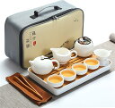 ティーポット和風急須 茶具セット湯呑みセット 番茶器セット マルチ ティーセット 陶器 ティーポットティーカップ 急須 茶こし 旅行 お出かけ用 収納バッグ付き...