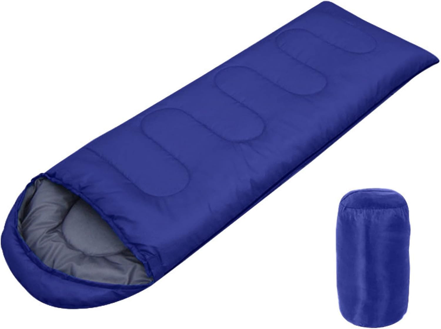 寝袋 シュラフ スリーピングバッグ コンパクト ネービー・ブルー 防水 封筒型 通気 保温 丸洗い可能 防災対策 車中泊 登山 1800g アウトドア 収納袋付き オールシーズン 寒さ対策 大人 軽量