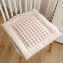 座布団 椅子 クッション 厚め 大きめ ふわふわ カーキ 2枚セット オールシーズン ロング 40*40cm シートクッション ざぶとん ダイニングチェア用 お...