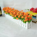 菊 造花セット インテリア キレイ 柵付き フェイクフラワー ブーケ 枯れない花 人工花 家庭 オフィス ホテル 写真撮影 結婚式 庭園 幼稚園 部屋飾り 新生...