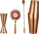 シェーカーセット 4点セット 550/820ml ローズゴールド ボストンシェーカー 初心者 ホーム バー カクテルセット 最多ツール バーテンダー 父の日 プ...