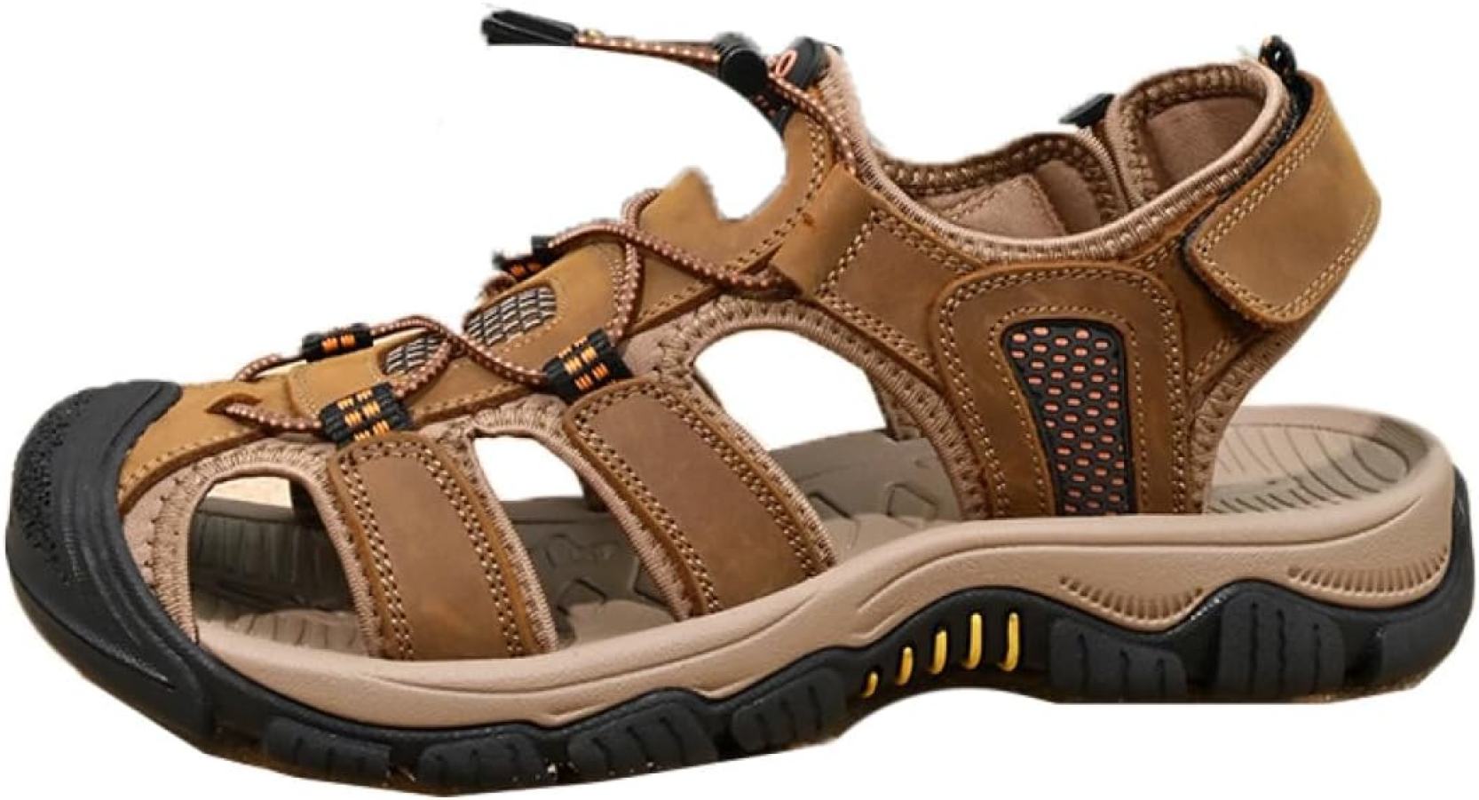 スポーツサンダル メンズ メッシュ 山登りサンダル スニーカー 夏靴 つま先あり レザー マジックテープ 履きやすい 走れる ウォーキング ランニング アウトドア 耐久性 夏靴 爽やか オフィスサンダ