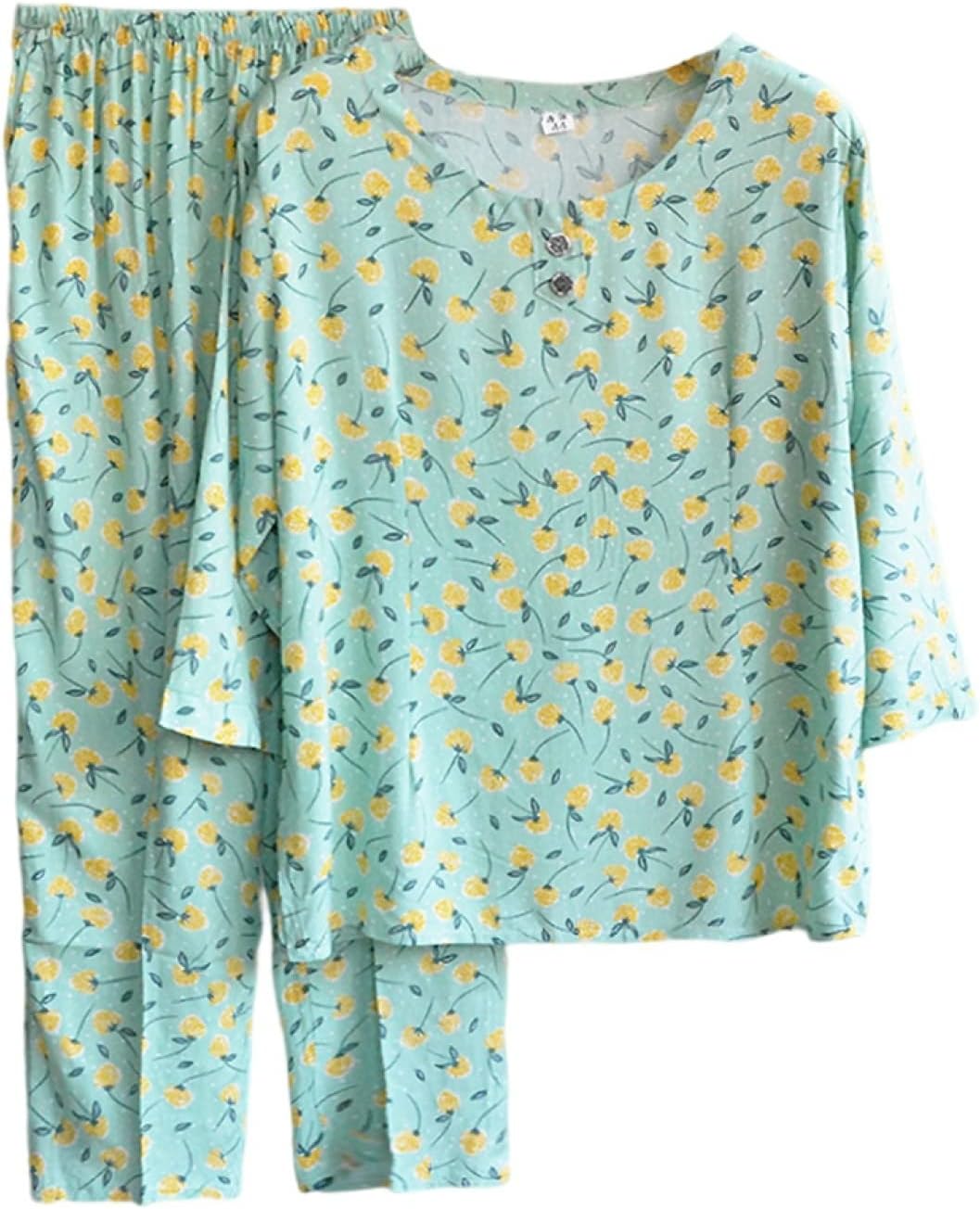 パジャマ ルームウェア レディース 夏 七分袖 薄手 tシャツ 七分丈ズボン 2点セット おしゃれ 