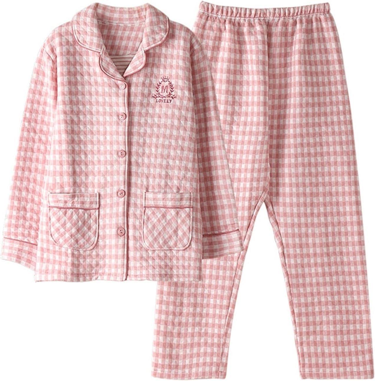 楽天M＆ONE2024レディース パジャマ 綿100 長袖 冬用 部屋着 上下 前開き 柔らかい 女性用 暖かい おしゃれ 厚手 ルームウェア 寒さ対策 チェック柄 ナイトガウン 大人パジャマ 新年 クリスマス プレゼント