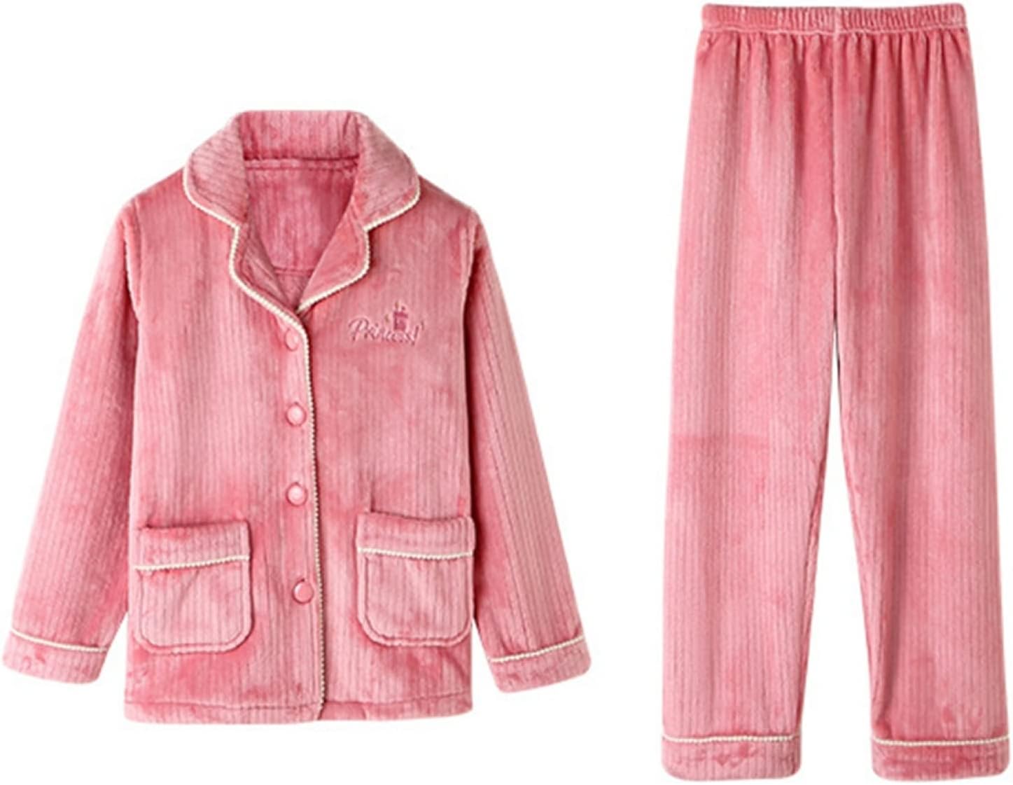 楽天M＆ONE2024レディース パジャマ 長袖 冬用 部屋着 上下 前開き もこもこ 女性用 暖かい おしゃれ フランネル 厚手 ルームウェア 寒さ対策 ナイトガウン 大人パジャマ 新年 クリスマス プレゼント L