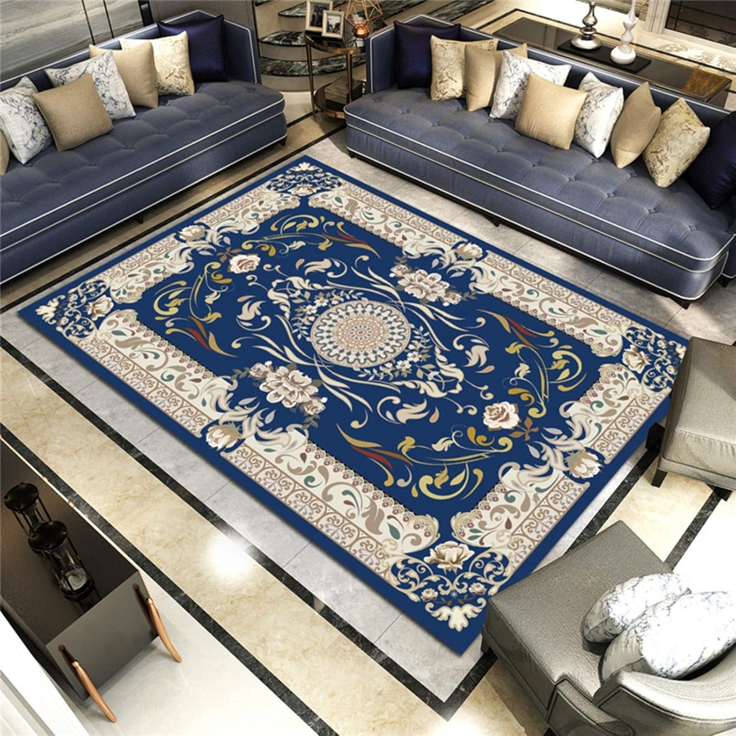 カーペット 北欧風 花柄 洗える オールシーズン 防ダニ 抗菌 防臭 ホットカーペット対応 低反発 遮音 滑り止め 耐久性 ラグマット 薄手 160*230cm 床暖房対応 ベッドサイド おしゃれ ア