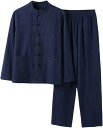 セットアップ メンズ 中華風 綿麻 M〜6XL 唐装 2点セット 上下セット 立て襟 中華風ボタン 大きいサイズ 男性 漢服 お父さん 男性用 高齢者 太極拳服...