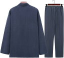 セットアップ メンズ 中華風 綿麻 M〜4XL 唐装 2点セット 上下セット 立て襟 中華風ボタン 男性 漢服 お父さん 男性用 高齢者 太極拳服 武術服 演舞...