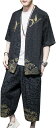 メンズ 上下2点セット 七分丈 半袖(七分袖) ティシャツ 綿麻 トップス サルエルパンツ M-5XL おしゃれ 大きいサイズ 部屋着 Tシャツ 夏服 男性用 ...