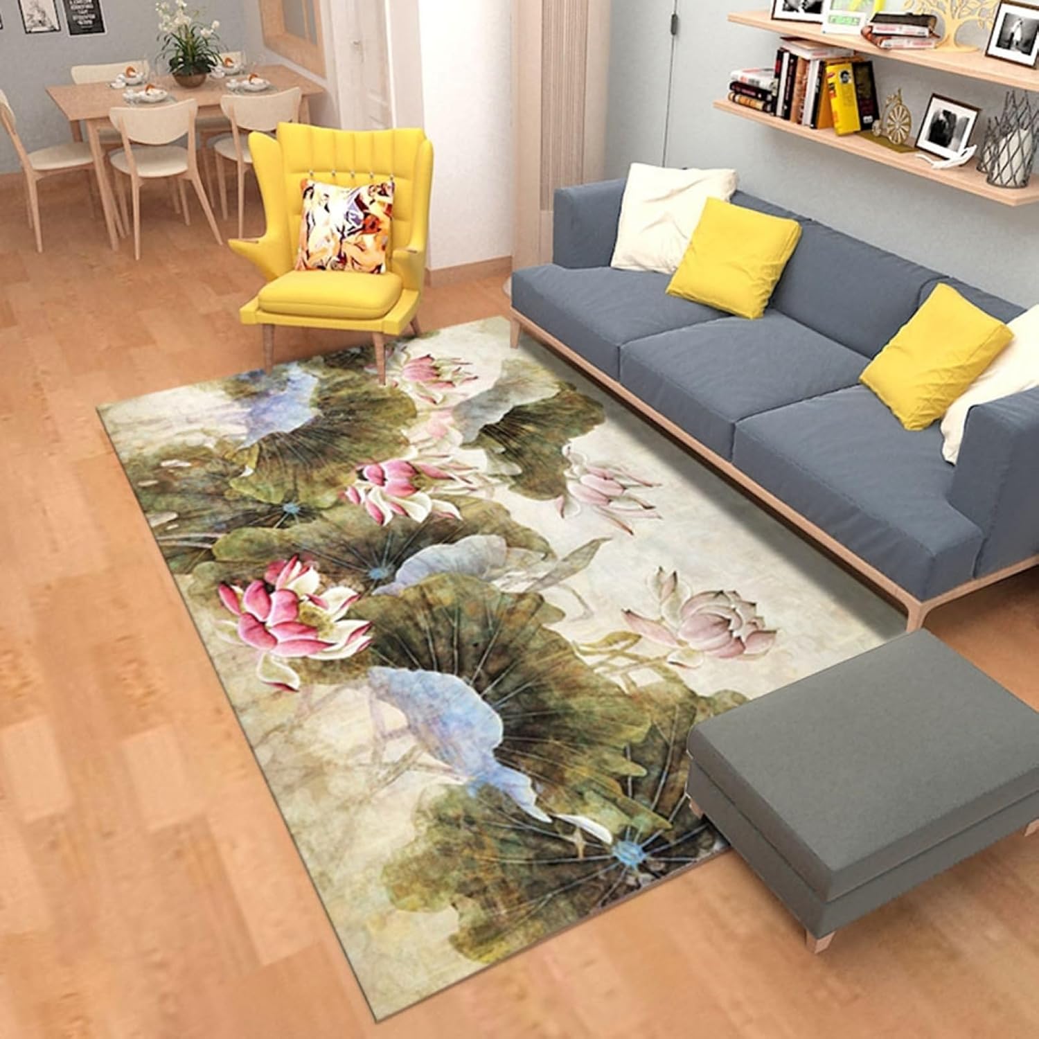 ラグ カーペット 180x280cm ラグマット 北欧 長方形 おしゃれ 中華風 花柄 モダン 絨毯 薄手 洗える 滑り止め 防音効果 心地良い 春夏用 リビングラグ センターラグ じゅうたん