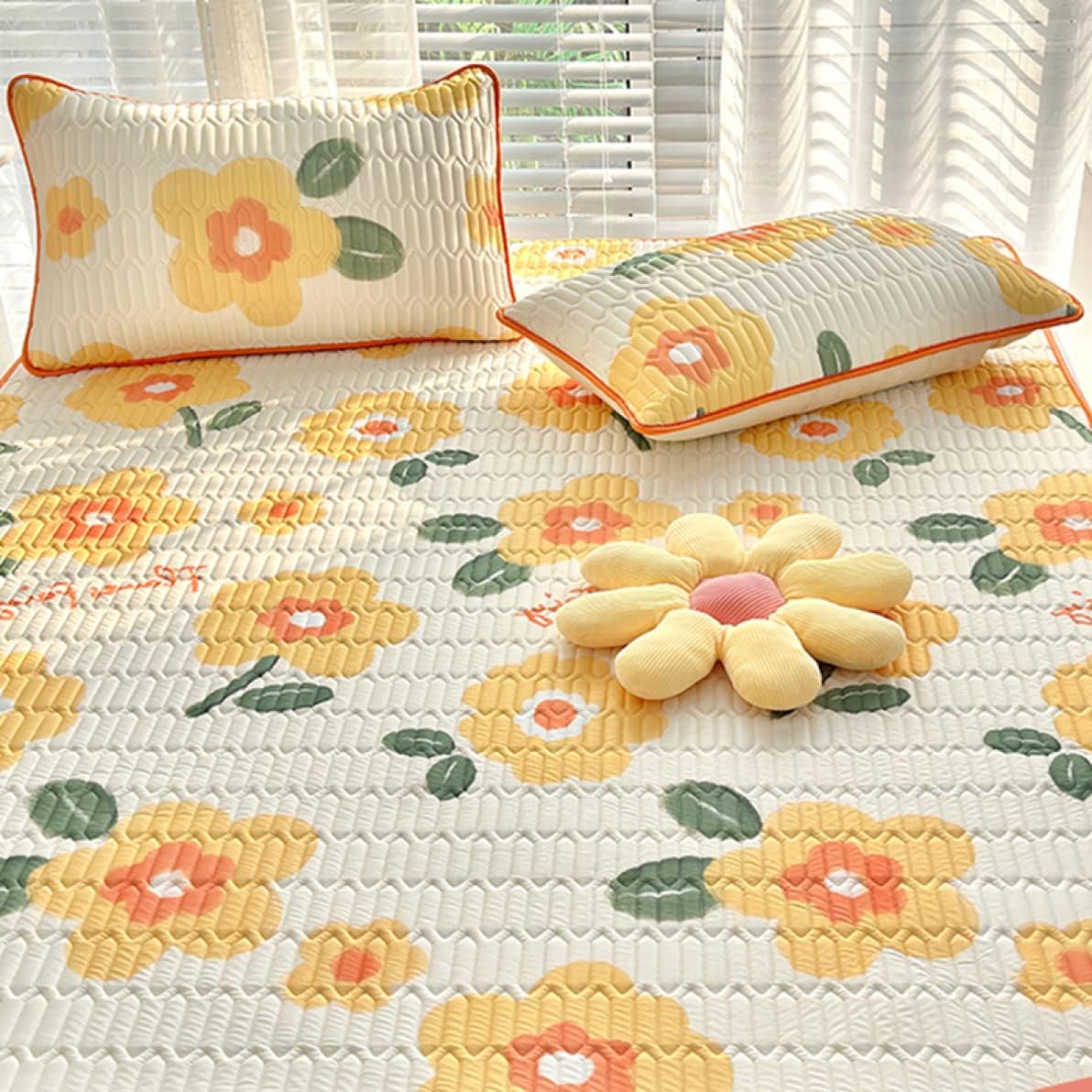 リビング 夏 しき パッド 接触冷感 吸汗通気 敷パッド 90*200 ベッドパッド シングル しきぱっと 涼しい 春夏 敷パッド 吸湿速乾 冷感 抗菌防臭・防ダニ加工 イエローc ふわふわパイル や